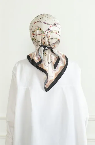 Karaca Rayon Sjaal 81070-07 Crème Zwart 81070-07
