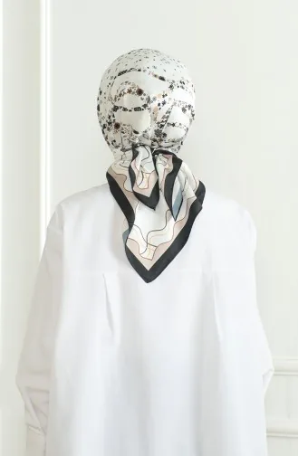 Karaca Rayon Sjaal 81070-10 Zwart Wit 81070-10