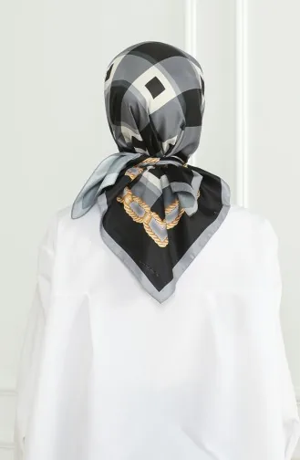 Karaca Rayon Schal 81071-01 Grau Schwarz 81071-01