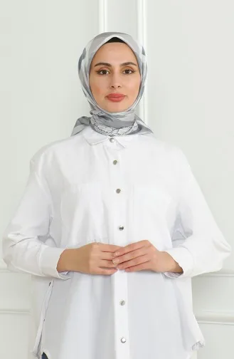 Karaca Rayon Eşarp 81071-03 Gri Beyaz