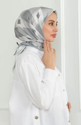 Karaca Rayon Eşarp 81071-03 Gri Beyaz