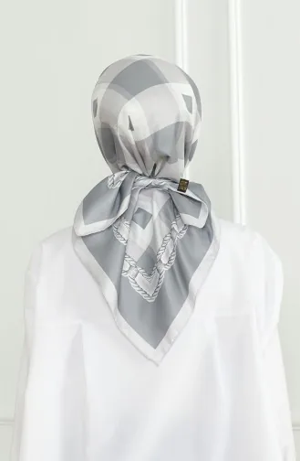 Karaca Rayon Eşarp 81071-03 Gri Beyaz