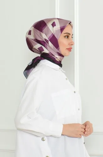 Karaca Rayon Sjaal 81071-07 Paars Zwart 81071-07