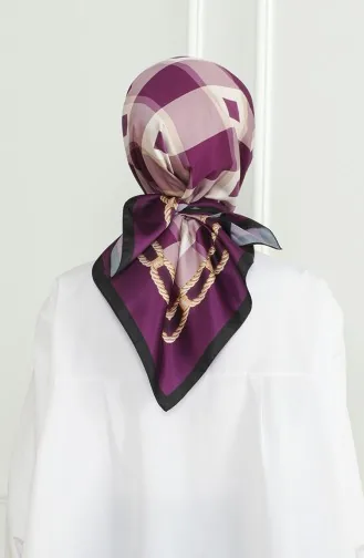 Karaca Rayon Sjaal 81071-07 Paars Zwart 81071-07