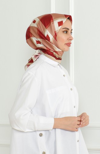 Karaca Echarpe Rayonne 81071-11 Beige Rouge Claret 81071-11