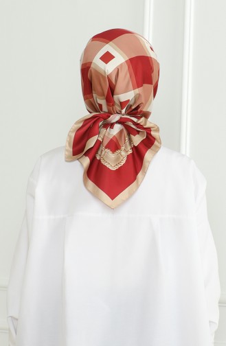 Karaca Echarpe Rayonne 81071-11 Beige Rouge Claret 81071-11