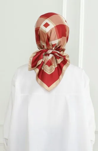 Karaca Rayon Sjaal 81071-11 Beige Claret Rood 81071-11