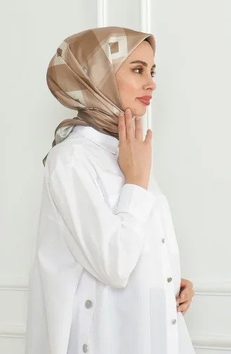 Karaca Rayon Sjaal 81071-12 Bruin Crème 81071-12