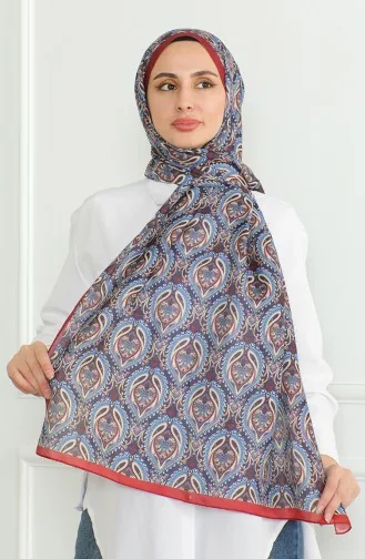 Karaca Châle Doux 81061-04 Rouge Claret Bleu Marine 81061-04