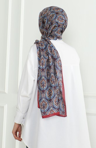 Karaca Zachte Sjaal 81061-04 Bordeauxrood Marineblauw 81061-04