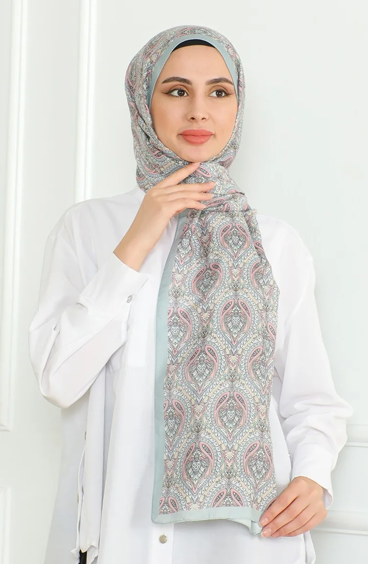 Karaca Soft Shawl 81061-09 water Green Pink 81061-09