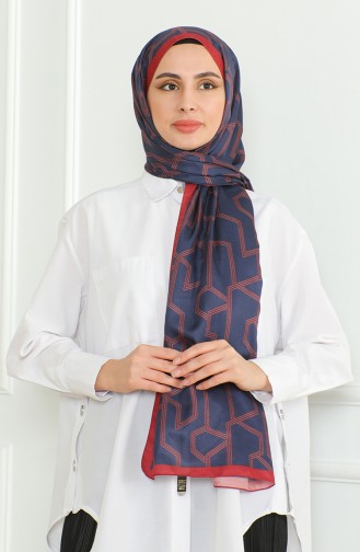 Karaca Soft Şal 81065-02 Lacivert Bordo