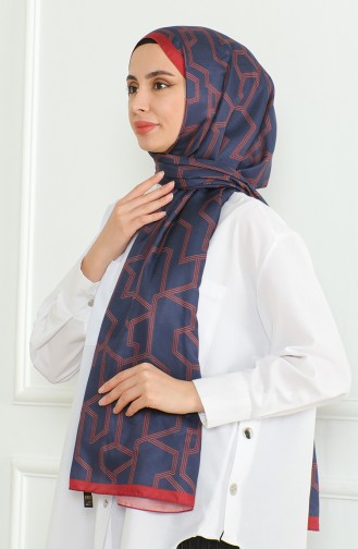 Karaca Soft Şal 81065-02 Lacivert Bordo