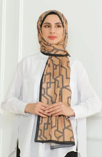Karaca Soft Şal 81065-20 Camel Siyah