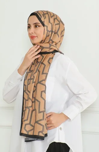 Karaca Soft Şal 81065-20 Camel Siyah