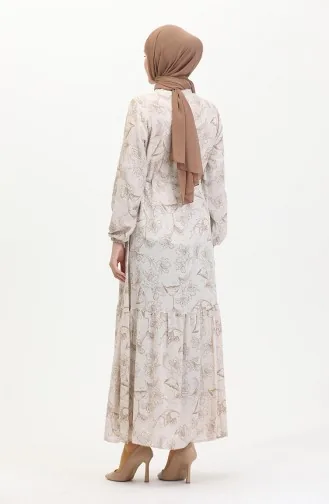 Robe Lin A Lacets Et Boutons 0520-05 Beige Vison 0520-05