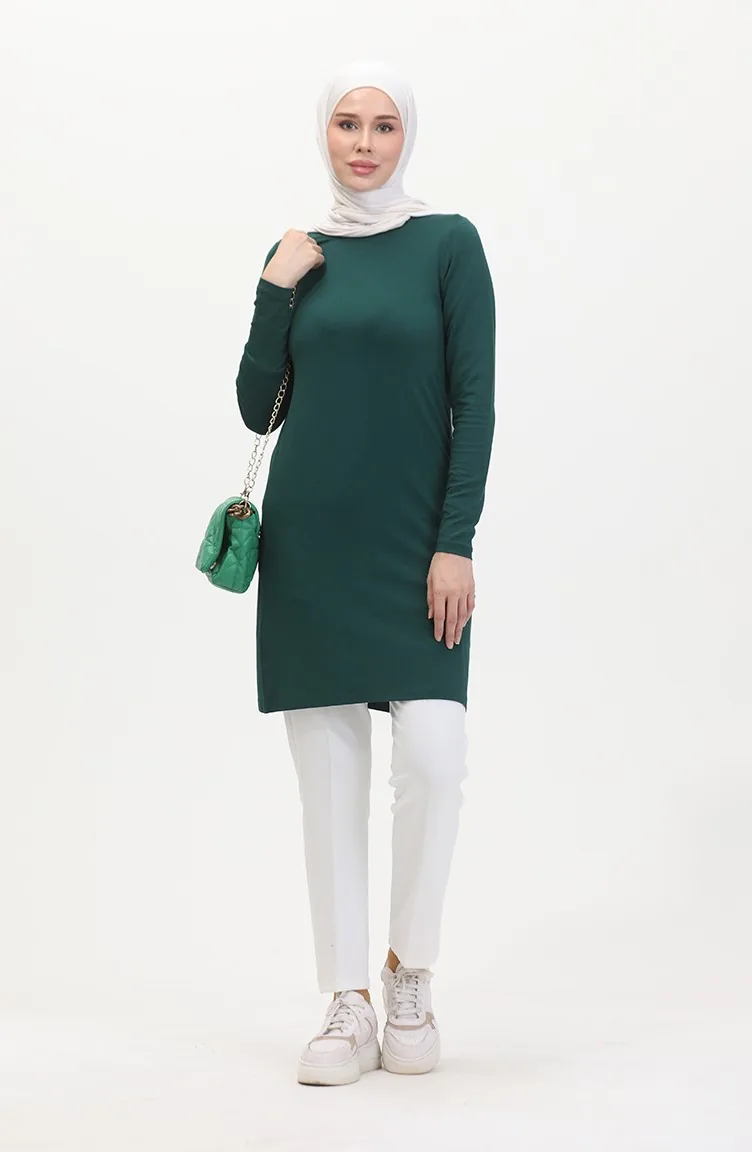 Viscose Long Tunic 10345-02 Emerald Green 10345-02