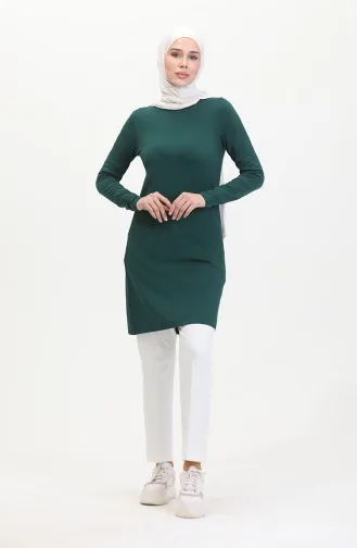Viscose Long Tunic 10345-02 Emerald Green 10345-02
