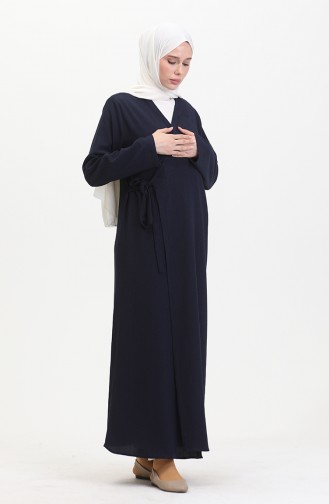 Crepe Fabric Side Tie Kimono 1024-02 Navy Blue 1024-02
