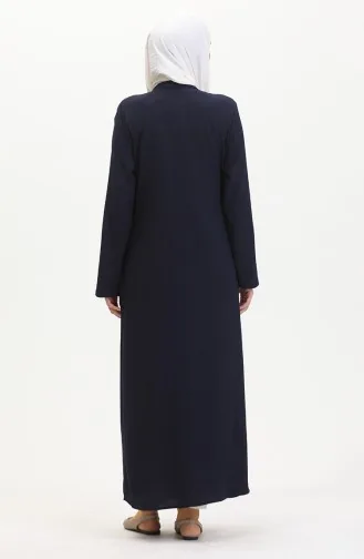 Bürümcük Kumaş Yandan Bağlamalı Namaz Elbisesi 1024-02 Lacivert
