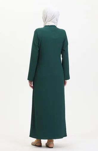 Seitlich Gebundener Kimono Aus Bürümcük-Stoff 1024-06 Smaragdgrün 1024-06