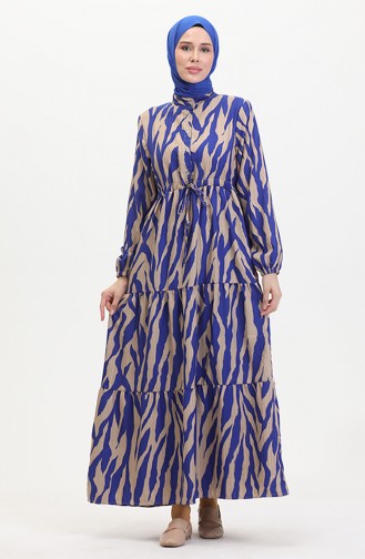 Laced Patterned Dress With Buttons On The Front 0517-01 Saks Mink 0517-01