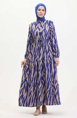 Laced Patterned Dress With Buttons On The Front 0517-01 Saks Mink 0517-01