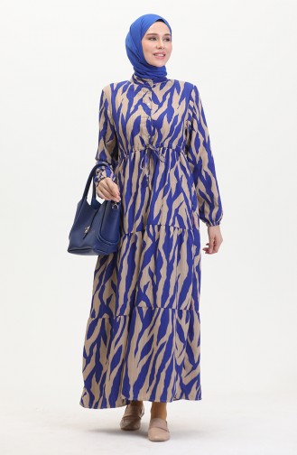Laced Patterned Dress With Buttons On The Front 0517-01 Saks Mink 0517-01