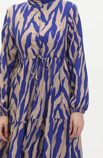 Laced Patterned Dress With Buttons On The Front 0517-01 Saks Mink 0517-01