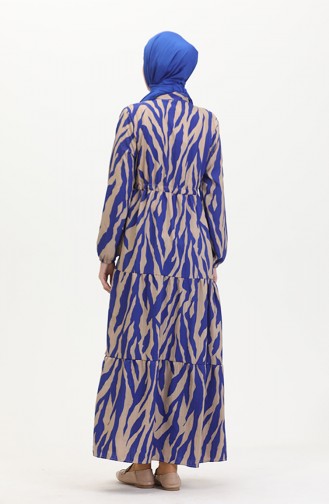 Laced Patterned Dress With Buttons On The Front 0517-01 Saks Mink 0517-01