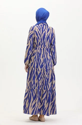 Laced Patterned Dress With Buttons On The Front 0517-01 Saks Mink 0517-01