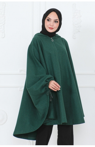 Poncho A Capuche 0505-04 Vert Emeraude 0505-04