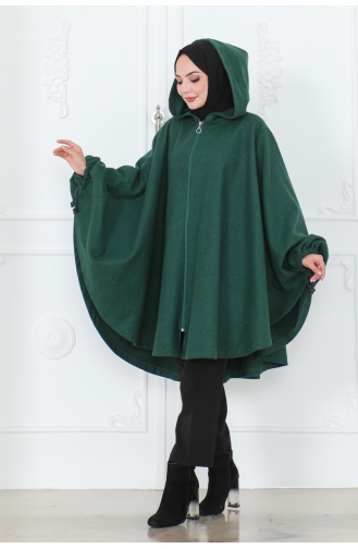 Poncho A Capuche 0505-04 Vert Emeraude 0505-04