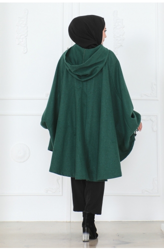 Poncho A Capuche 0505-04 Vert Emeraude 0505-04