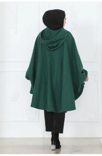 Kapuzenponcho 0505-04 Smaragdgrün 0505-04