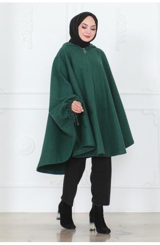 Poncho A Capuche 0505-04 Vert Emeraude 0505-04