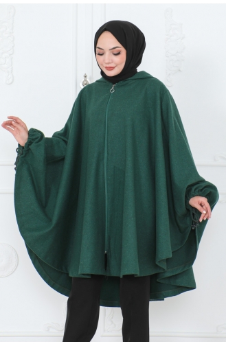 Poncho A Capuche 0505-04 Vert Emeraude 0505-04