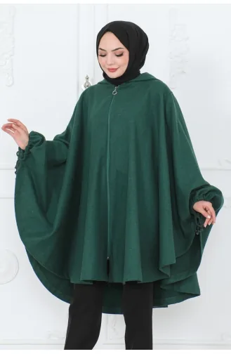 Kapuzenponcho 0505-04 Smaragdgrün 0505-04