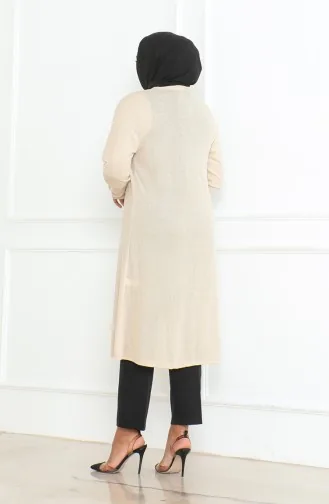 كارديجان طويل موسمي مقاس كبير 8740-02 بيج 8740-02