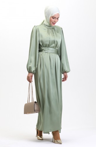 Abendkleid Aus Gerafftem Satin 6372-02 Hellgrün 6372-02
