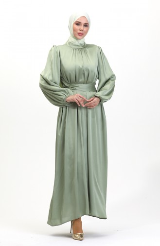 Abendkleid Aus Gerafftem Satin 6372-02 Hellgrün 6372-02