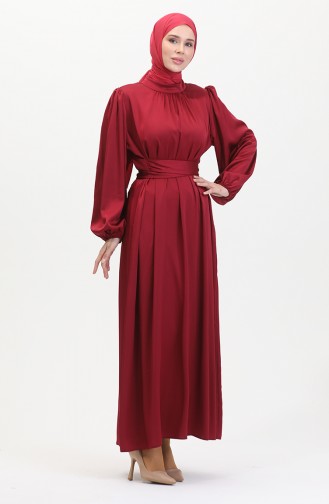Abendkleid Aus Gerafftem Satin 6372-04 Weinrot 6372-04
