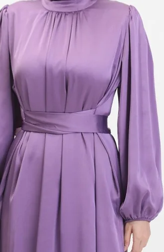 فستان سهرة ساتان 6372-05 بنفسجي فاتح 6372-05