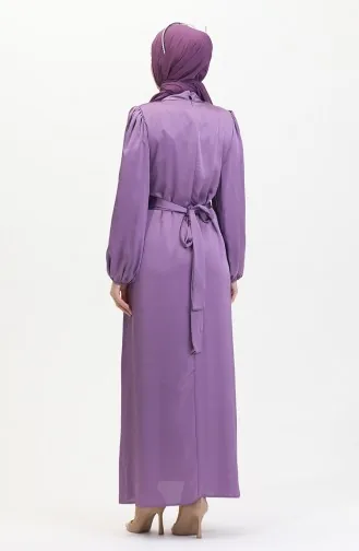 فستان سهرة ساتان 6372-05 بنفسجي فاتح 6372-05