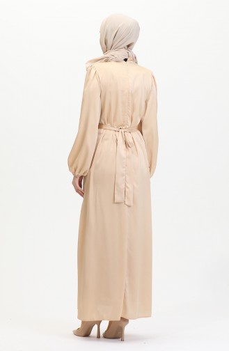 Abendkleid Aus Gerafftem Satin 6372-06 Beige 6372-06