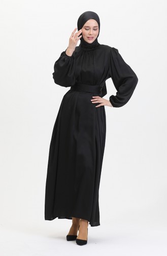 Abendkleid Aus Gerafftem Satin 6372-07 Schwarz 6372-07