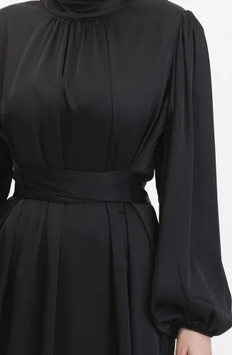 فستان سهرة ساتان 6372-07 أسود 6372-07