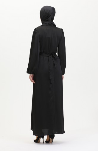 Abendkleid Aus Gerafftem Satin 6372-07 Schwarz 6372-07