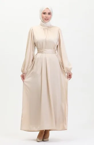 Avondjurk Van Verzameld Satijn 6372-08 Crème 6372-08