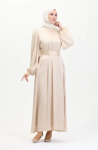 Avondjurk Van Verzameld Satijn 6372-08 Crème 6372-08